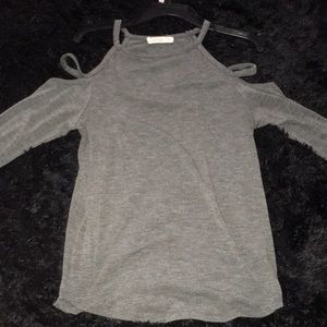 Gray Long Sleeve with detailed shoulder